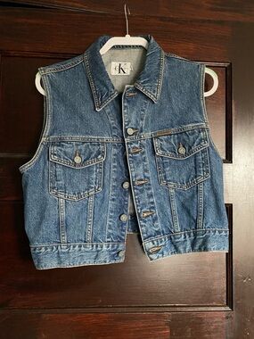 Vintage Calvin Klein Jeans Denim Vest L Made in USA